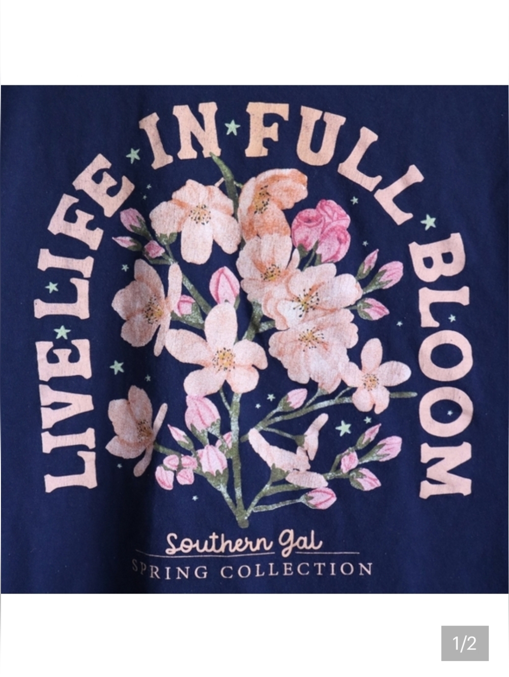 Navy Blue Floral Tee